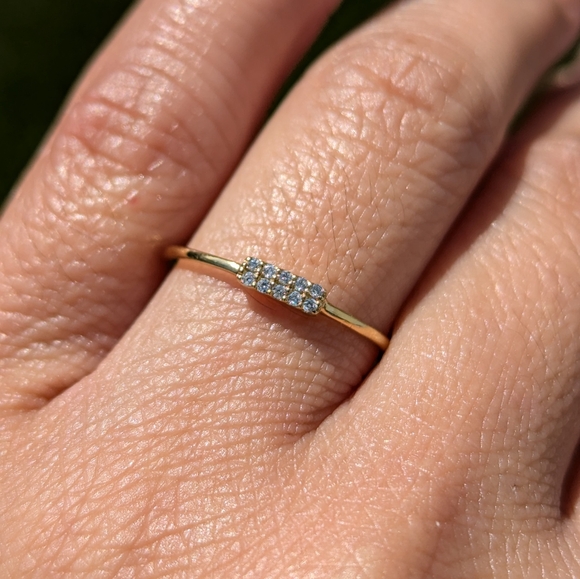 14 Karat Solid Gold with 10 Natural diamond Band - Picture 3 of 8